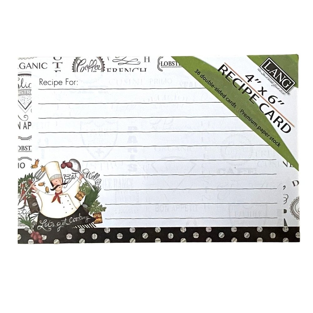 Let’s Get Cooking Recipe Card Pack #36 LANG RETIRED HTF Lined One Side